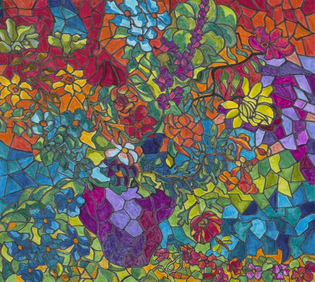 Tiffany Stained Glass Floral Composite